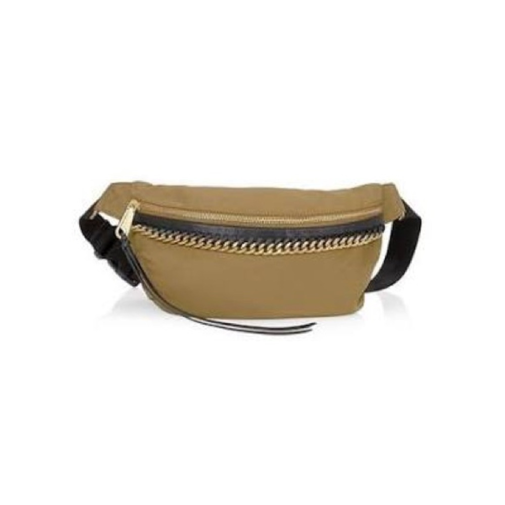 Rebecca Minkoff Half Moon Belt Bag NWT Military Black Gold Chain Link